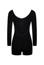 Load image into Gallery viewer, Backless Black Swan Long Sleeve bodysuit
