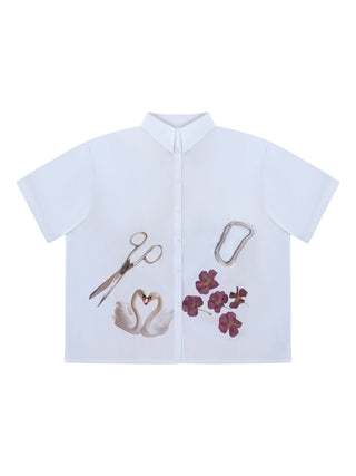 Lesbian Symbols Button Up Boxy Fit