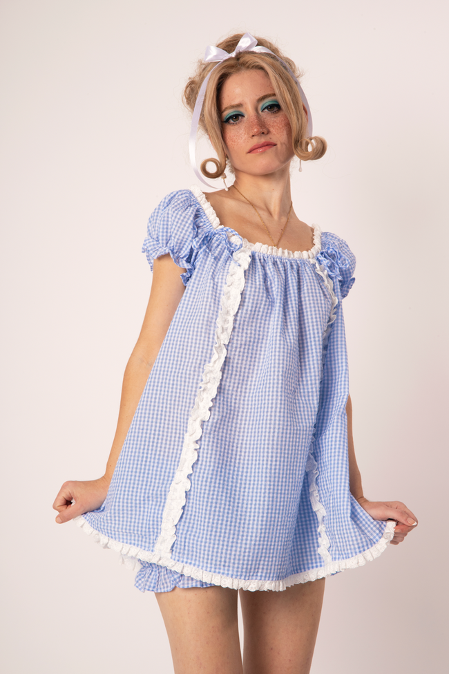 Brigitte in Gingham Over Crystal